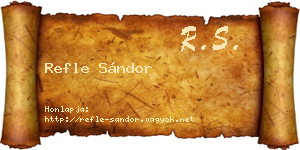 Refle Sándor névjegykártya